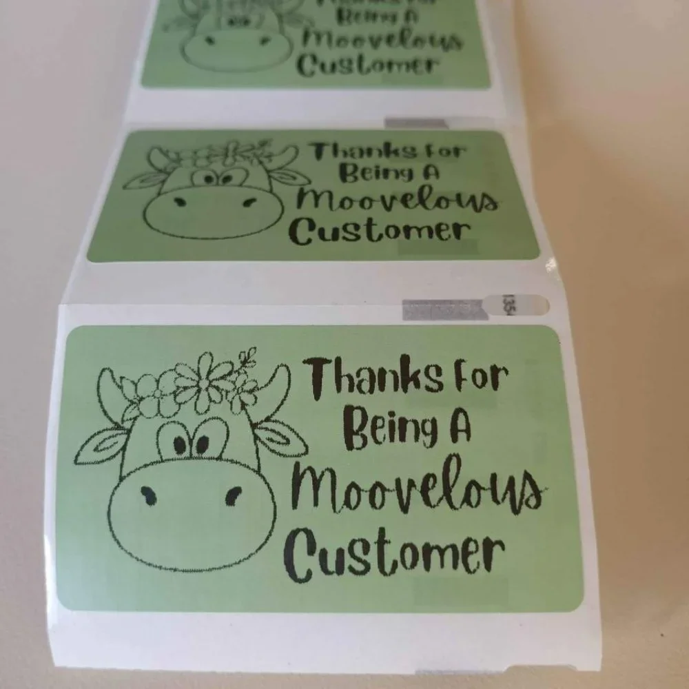 💙100 Thanks- Shipping Labels Thermal Packaging Stickers 2.25